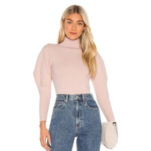 A.L.C. Samuel Sweater Pink Puff Sleeve Mock Neck
